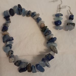 Handmade stretch bracelet with matching earrings